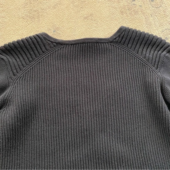 Cabi Prep #3525 Cropped Sweater 100% Cotton Black Small Ribbed Hi Low Layering - Picture 9 of 13